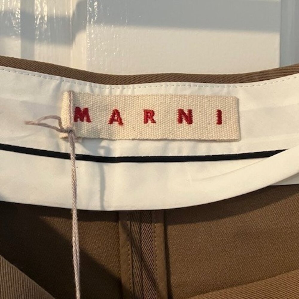 MARNI brown Virgin Wool Wide Leg Pants Size: M | US6, IT42 NWT - Picture 6 of 9